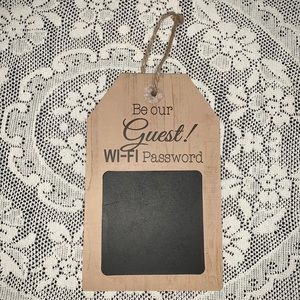 Wall decor sign. Brown and black board.